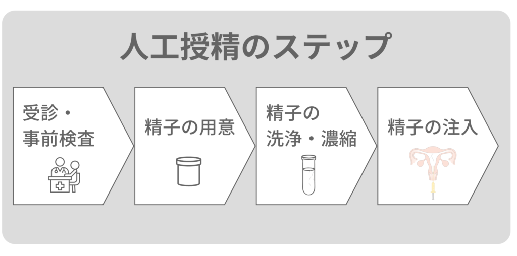 人工授精のステップの図解