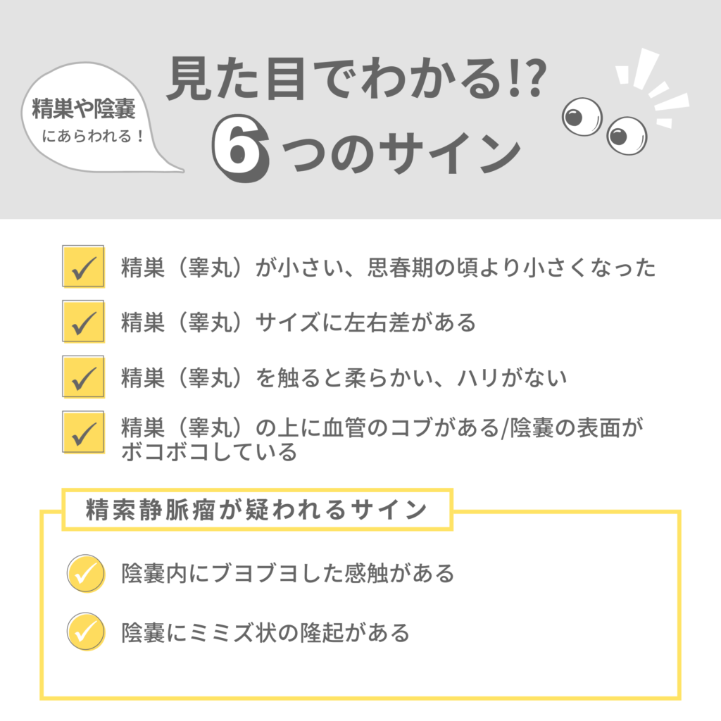 精巣や陰嚢にあわられる見た目でわかる男性不妊の特徴6つ