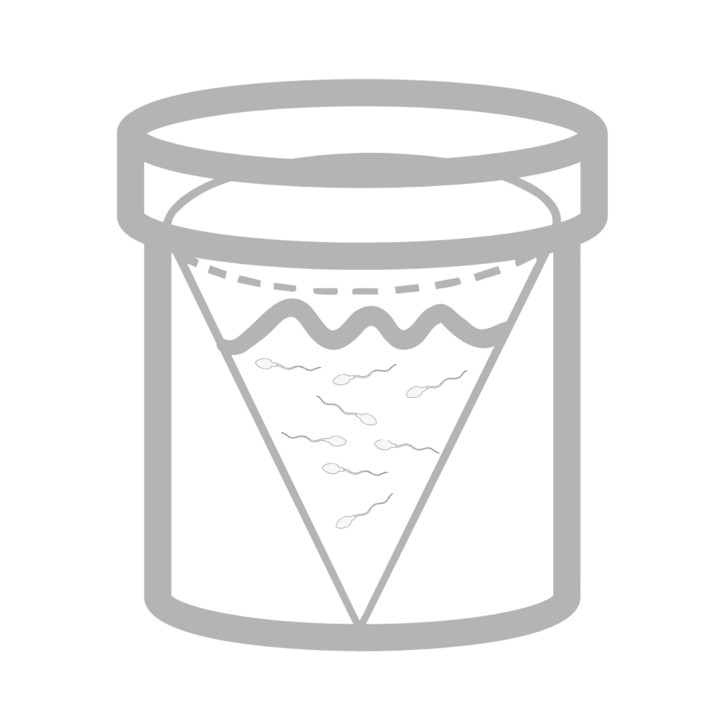 温度の影響を受けづらい採精カップのイメージ